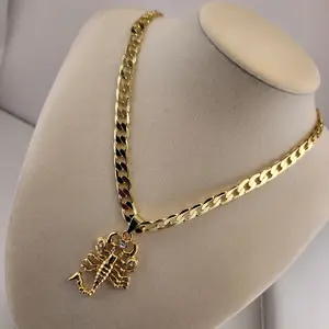 41 - 14K Gold Laminate Scorpion 2 Inches Pendant & Chain Unique Eye-Catching Jewelry with Customizable Fit for Standout Accessories