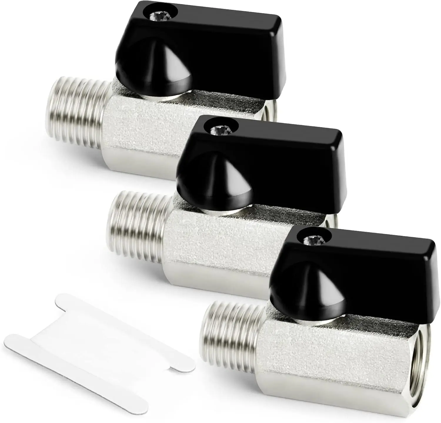 3Pcs/Set 1/4 Inch Mini Brass Ball Valve Shut Off Switch,1/4 Inch Male x Female NPT Thread Pipe Fitting,Valentine's Day Gifts,Tools & Hardware