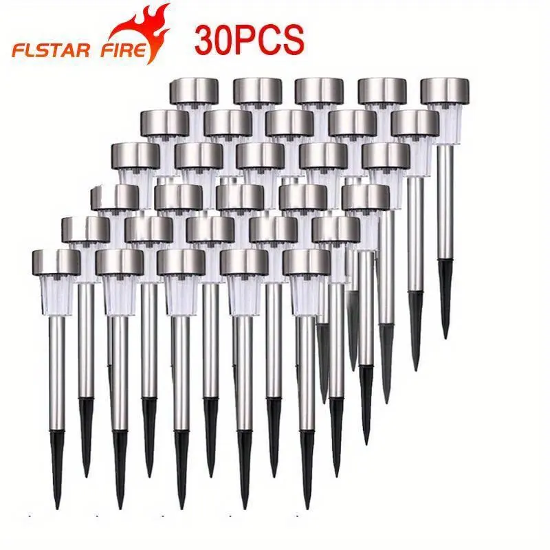 Stainless Steel Photosensitive LED Solar Pathway Lights - 10/20/30 Sets, Light-Controlled Dim Outdoor Fixtures for Lanes, Courtyards, Solar Pathway Light, Dim Pathway Lighting