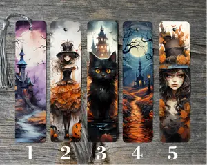 Halloween Themed Metal Bookmarks