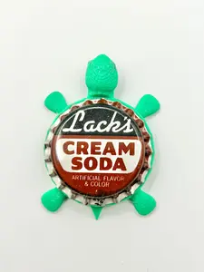 Lack’s Cream Soda - Bottle Cap Magnet Turtle