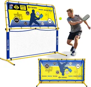 6×6FT 2-in-1 Pickleball Rebounder & Game Net — Portable Pickleball Net, Adjustable Rebounder Training Net, Heavy-Duty Iron Frame, 28KG Tension Ropes (Backyard & Solo Practice) Blue