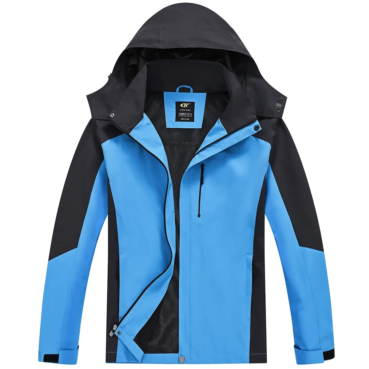 Mens Rain Jacket Waterproof with Hooded Hiking Coat Lightweight Windbreaker with 4 Pockets