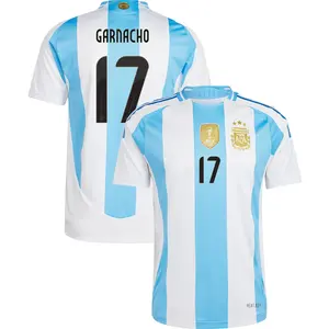 Argentina Home Alejandro Garnacho Jersey 2024-2025, Argentina White And Blue Alejandro Garnacho Home Short Sleeve Soccer Shirt