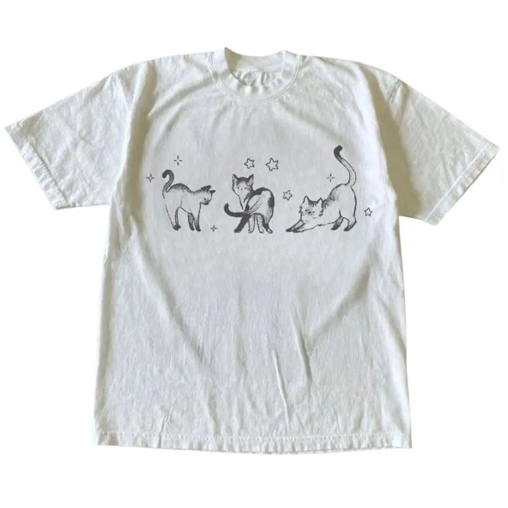 The Playful Cat Trio Shirt, Cute Black & White Kitten Shirt, Vintage Funny Cat Shirt, Cat Shirt, Gift For Woman, Gift For Men, Womenswear Top Underwear Streetwear, Trending Shirt