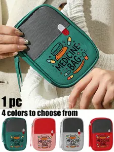 Portable Medical Kit with Pill Bottle Letter Pattern, Waterproof Large Capacity First Aid Bag for Travel, Home, Dormitory, Car, Emergency Situations