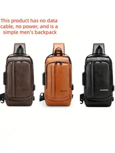 Men's Anti-Theft Password Lock Chest Bag, Street Fashion Motorcycle Bag, Casual Sports Shoulder Backpack, Durable College Bag, Zipper Belt Bag