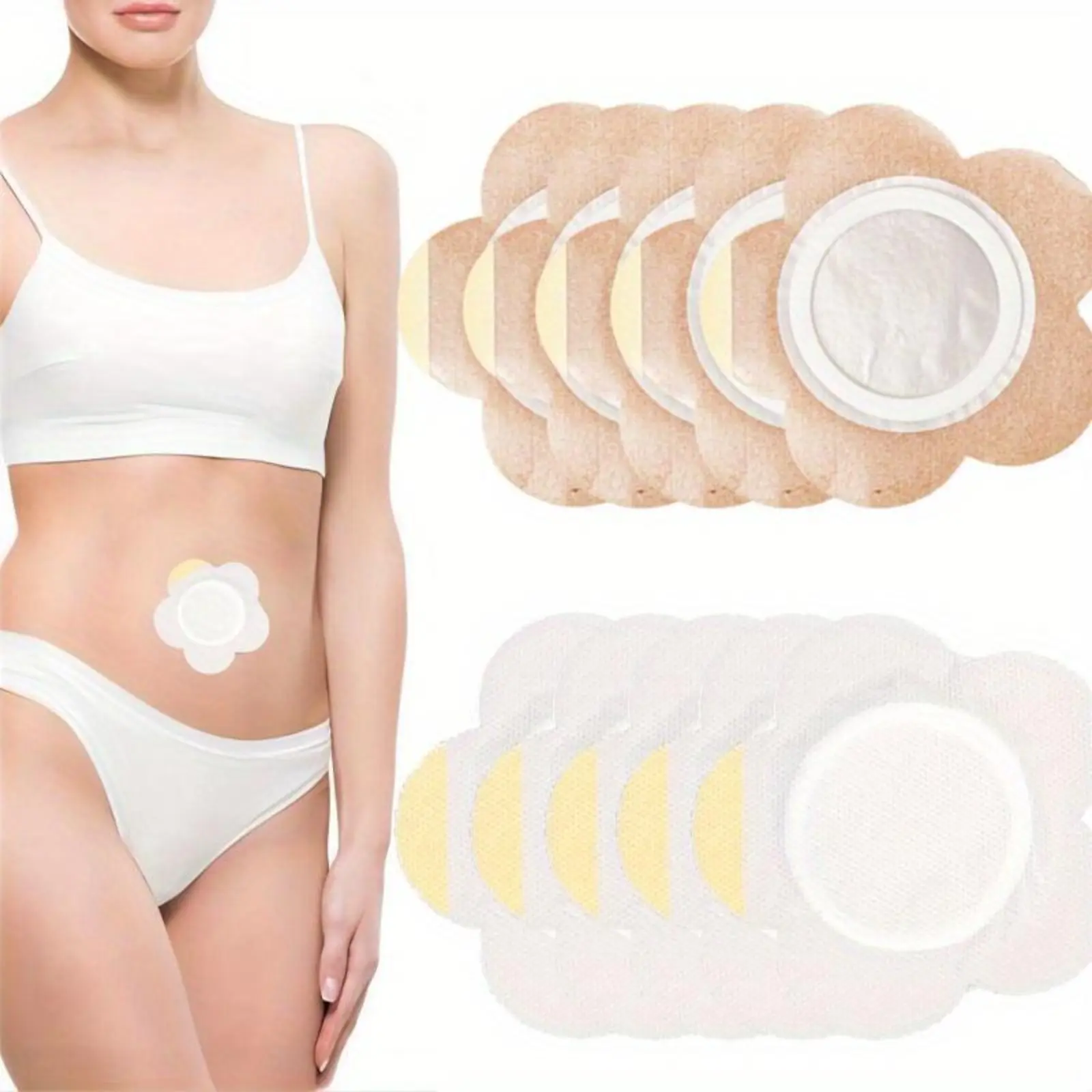 Navel Patch Set, 100 Pieces Non-Woven Navel Patches, Tape Fixed, Single Item Pack, No Ca Prop 65 Warning