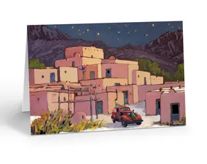 Stonehouse Collection | Taos Pueblo Western Christmas Cards | 18 Boxed Cards & Envelopes | New Mexico