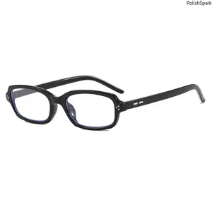 Y2K Narrow Rectangle Sunglasses for Women Men | Blue Light Blocking Glasses, 90s Vintage Retro UV400 Protection Fashion Eyewear for Daily Wear Office Streetwear