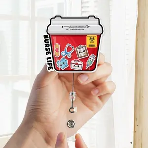 Nurse Life Sharps Container Shaker Badge Reel | Cute ID Holder | Nursing Gift | Medical TikTok