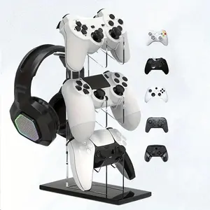 New 3-layer Game Controller Stand & Headphone Stand, Storage Stand For PS5 S4 Controller, Controller Holder Headset Stand Gaming Accessories, Headphone Hanger