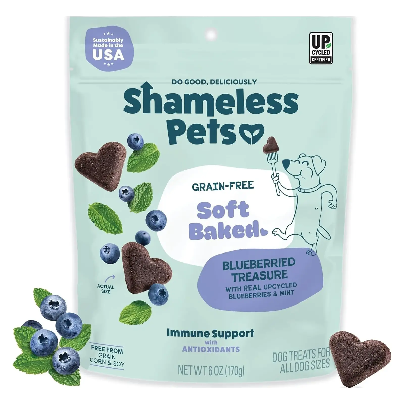 Shameless Pets Soft-Baked Dog Training Treats, Blueberried Treasure - 6 oz