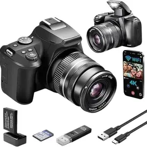 4K HD 1 0X Optical ZoomDigital Camera with WiFi  64MP Autofocus Compact Camera for Photography & Vlogging Includes 32GB SD Card 2 Batteries USB Card Reader & Charging Stand Webcam for Live Streaming
