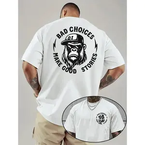 Bad Choices Make Good Stories Chimpanzee Print Men's T-shirt, Menswear t0407
