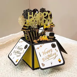 3D Pop Up Happy Birthday Card, 1 Count Creative Birthday Greeting Card, Birthday Gift for Kids & Adults, Party Supplies