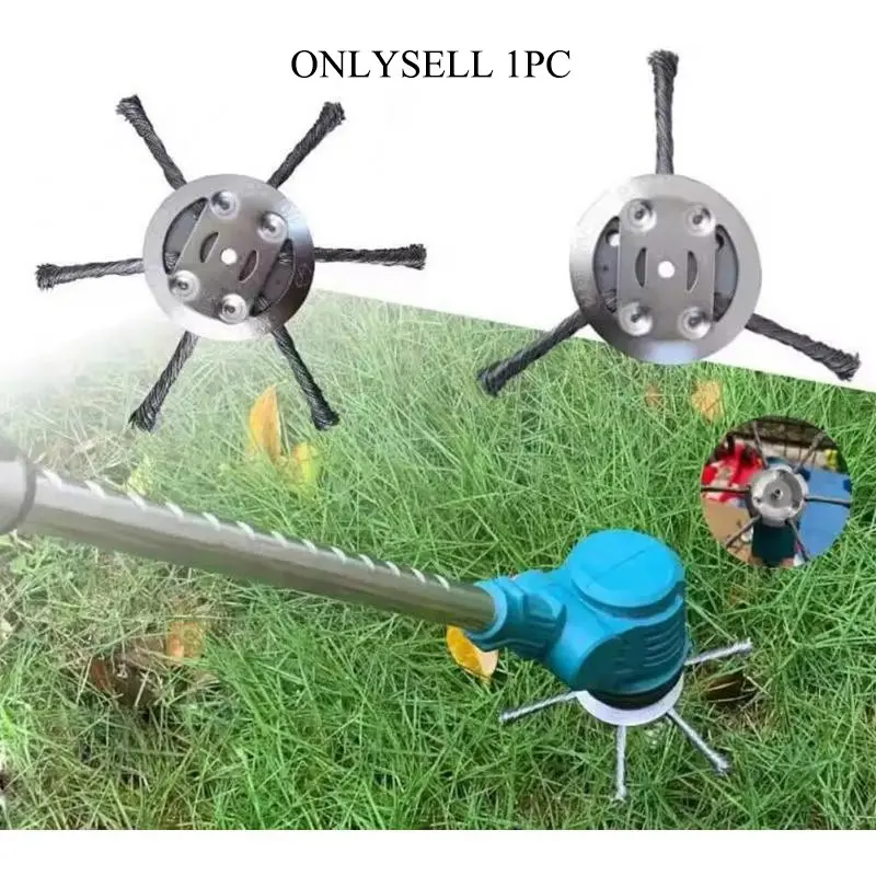 Steel Wire Grass Trimmer Head,6in String Trimmer Replacement Head, Universal Fit Wire Weed Trimmer Head Weed Remover Tool, Weed Eater Attachment, Brush Cutter Trimmer Blade for Lawn Mower Tray, Garden Tool, Durable Wear and Tear, Effective Lawn Care