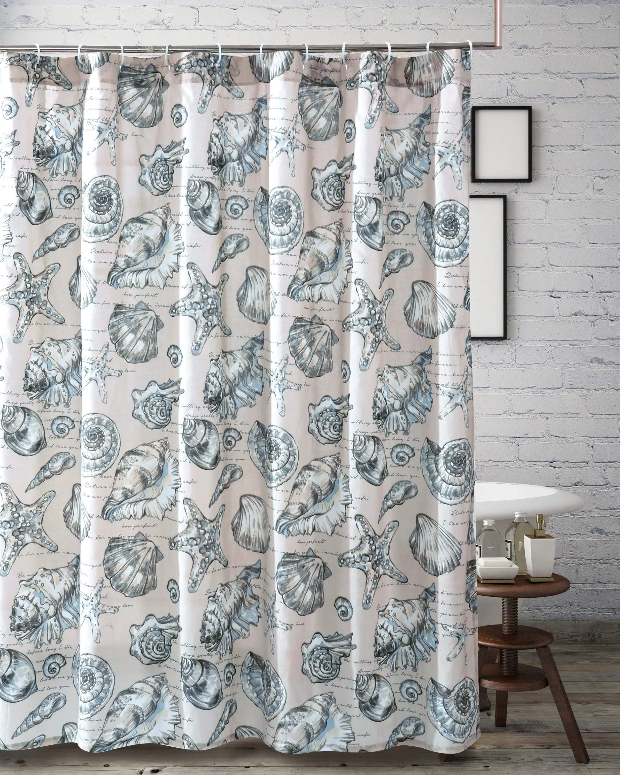 Greenland Home Cruz Linen Shower Curtain, 72x72 Inches