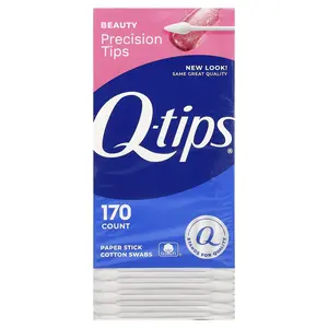 Q-tips Precision Tips Paper Stick Cotton Swabs, 170 Swabs