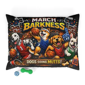 "Dogs Going Mutts" March Barkness Pet Bed Pillow | Elite Basketball Series