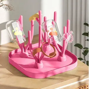 Multifunctional Cactus-Shaped Newborn Baby Infant Bottle Drying Rack, Bottle Holders, Includes and Bottles, Ideal for Storing Items