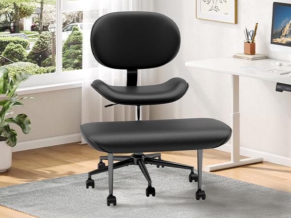 【Deal】Nost & Host Upgraded Ergonomic Cross Legged Swivel Chair, Adjustable Height, Meditation Chair with Back Support, Home and Office