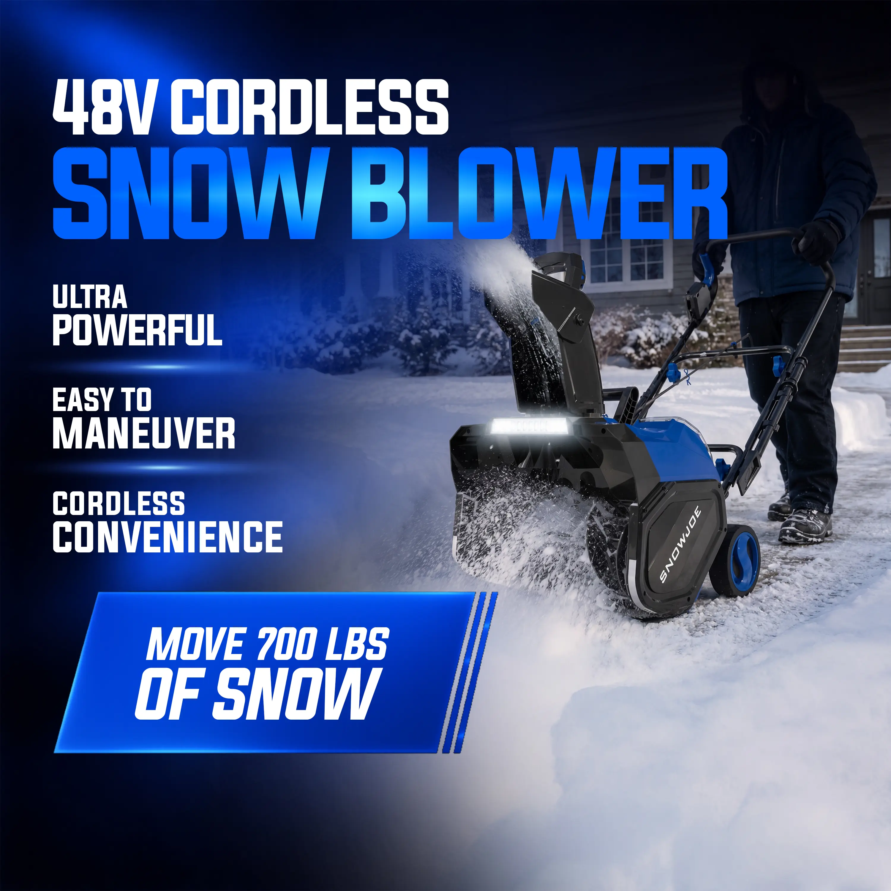 Snow Joe 24V-X2-SB18-GO 48-Volt* IONMAX Cordless Snow Blower Kit | 18-Inch | W/ 2 x 4.0-Ah Batteries + Charger