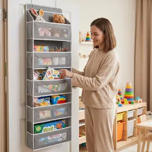 Door Back Hanging Storage Organizer Bag, Hangable, Space-Saving Design, Durable Material, Easy Installation, Essential for Home Organization, Stuffed Animal Storage, Practical Solution, Storage Bags, Space Saver Storage