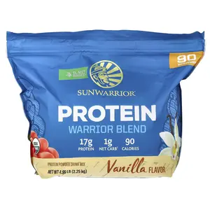 Sunwarrior Warrior Blend, Protein, Vanilla, 4.96 lb (2.25 kg)