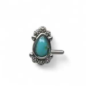 20G Turquoise L Backing Nose Piercing