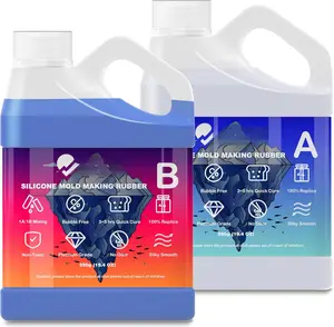Mold Making Kit, 30A Liquid Silicon for Molds Making 38.8 OZ, Quick Cure Molding  Rubber, 1:1 Ideal for Silicon, Resins, Soap, Concrete, Wax Mold-Casting  Blue