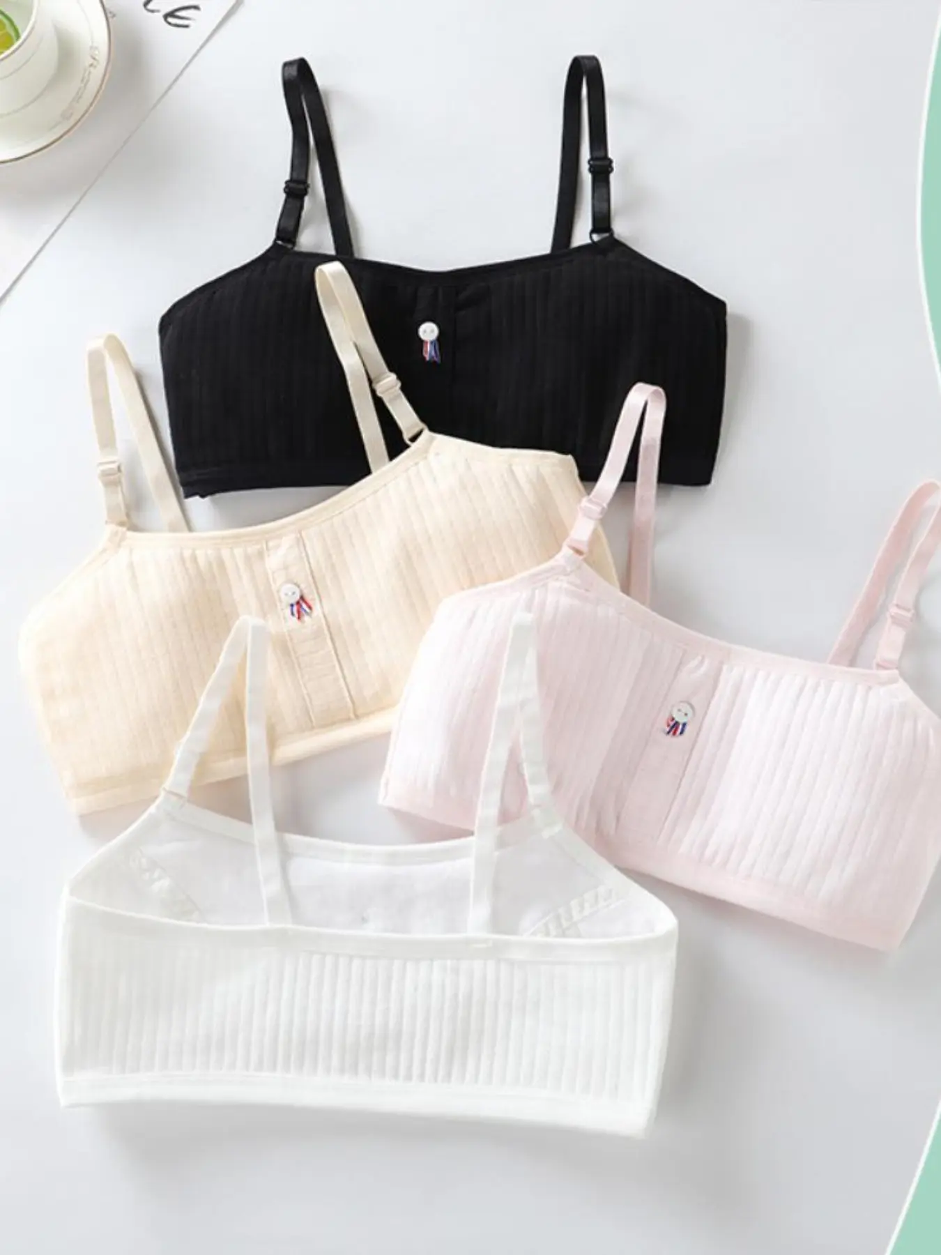 2026 New 4-Piece Set Comfortable Breathable No-Wire Bra for Teenage Girls, Youthful Development Stage Underwear, Soft and Lightweight, Teen Bras