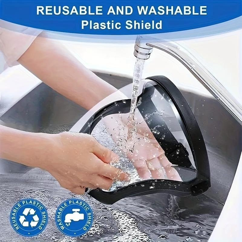 Adjustable Transparent Visor - Full-Face Protective Shield - Durable Plastic Safety Mask - Heat & Impact Resistant for Work, Kitchen, and Outdoor Use with Easy Drawstring Closure Adjustable Transparent Visor - Full-Face Protective Shield - Durable Plastic Safety Mask - Heat & Impact Resistant for Work, Kitchen, and Outdoor Use with Easy Drawstring Closure