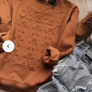 JadyK Oh Snap Gingerbread Men Embossed Sweatshirt