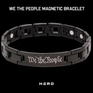 We The People Magnetic Black Bracelet: Helps Pair Veterans With A Service Dog Or Shelter Dog