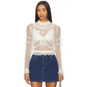 Free People x REVOLVE Forever Romance Blouse in Marshmellow
