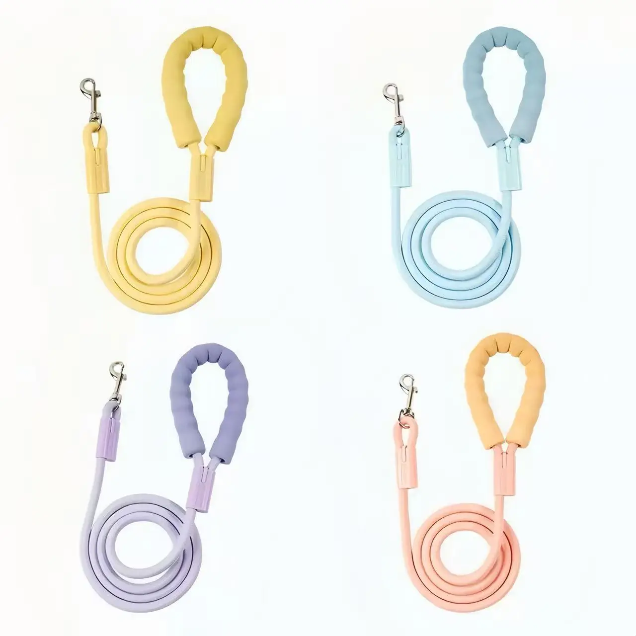 Dopamine Color Dog Leash, Soft Padded Handle Heavy Duty Nylon Pet Walking Lead with 360° Swivel Metal Clip