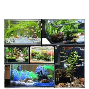 Curved Fish Tank Mini Living Room Tank Small Household Glass Tank Ecological Goldfish Tank Aquarium Long Shaped Tank