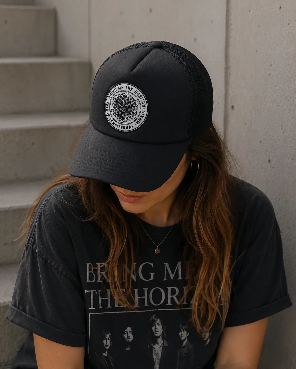 Bring Me The Horizon Unisex Mesh Back Cap: Sempiternal (Black)