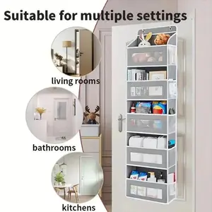 Lovely Home 2026 New Arrival 5-Tier Over-The-Door Durable Household Storage Organizer with 10 Jumbo Pockets, Anti-Swing Support, 44 lb Weight Capacity, Hanging Caddy for Bedroom, Bathroom & Nursery Essentials, Tool-Free Installation