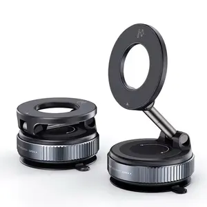 Durable Magnetic Car Smartphone Holder, Strong Magnets & Full Adhesive Vacuum Suction, 360-Rotating Adjustable Cradle with Easy Installation, Extendable Car Interior Mount Accessory