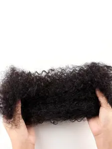 Afro Kinky Bulk Hair 100% Human Hair 50g/Pack 1B# Natural Black, Afro Kinky Texture, Bleachable, for Micro Locs, Twist Braiding, Crochet Dreadlocks, Braids & Hair Extensions, Unisex