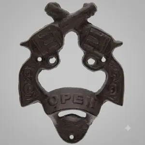 Cast Metal Revolver Bottle Opener
