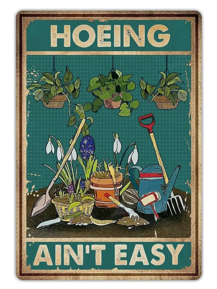 Aluminium Garden Metal Sign - 12x8 in Durable Outdoor Safe Home Decor Plaque, Pre-Drilled Humor Theme Easy-Install Home Decor Products, Funny Gift for Women Garden Enthusiasts