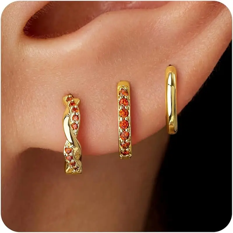 Gold-01 January Garnet Hoop