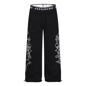 Cross printed casual pants