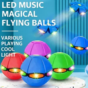 6 Lights Magic Ball Toy, Magic Metaball, Children Bouncing Ball, Parent-Child Interaction, Dual Form Freely Switchable Magic Metaball Flying Saucer