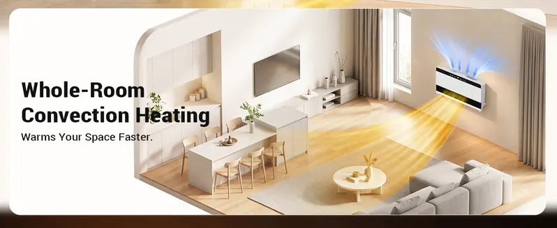 【NOT AC】Electactic 2-in-1 Thermostatic Heater - PTC Heating, 3 Heat Modes+1 Fan Mode, Adjustable Temp, Wallmount, Freestanding, Remote Control, 12H Timer, 45dB Silent Operation, ECO Mode, Overheat Guard, Easy Installation for 15-20m² Bedrooms 【NOT AC】Electactic 2-in-1 Thermostatic Heater - PTC Heating, 3 Heat Modes+1 Fan Mode, Adjustable Temp, Wallmount, Freestanding, Remote Control, 12H Timer, 45dB Silent Operation, ECO Mode, Overheat Guard, Easy Installation for 15-20m² Bedrooms