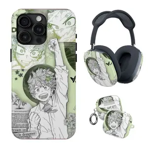 My Hero Anime Phone Case, BakuDeku Spark & Green Power Aesthetic AirPods Case, Airpod Max Case, Cute Anime Case for iPhone 17-11, AirPods Max, Airpod Gen 1-4