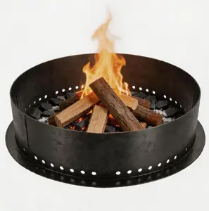 60" Smokeless Outdoor Fire Pit Ring, Heavy-Duty Carbon Steel Wood Burning Fire Pit Insert for Patio, Backyard & Camping
